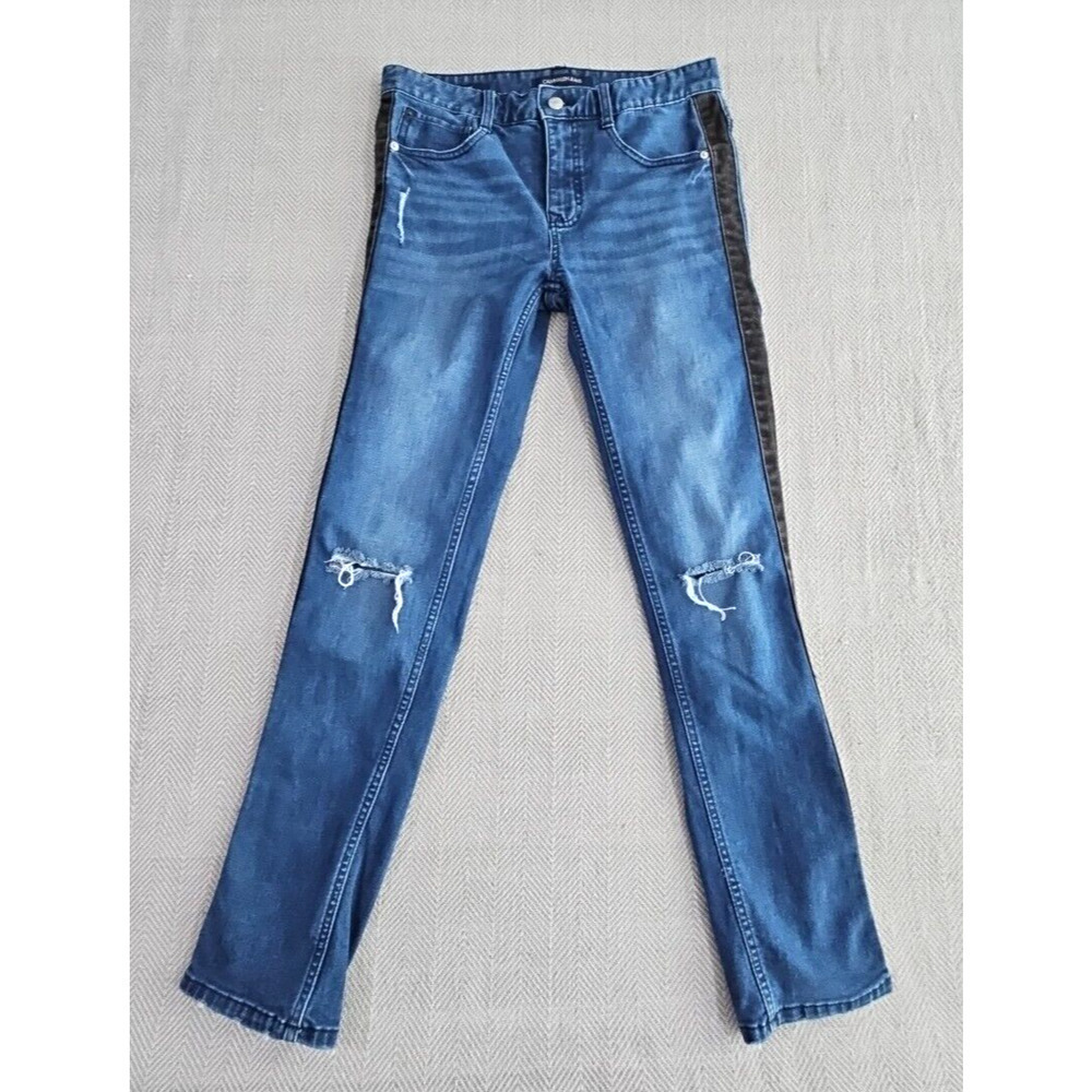 Calvin Klein Jeans Women's Size 16 (W32 L30) Black‎ Racking Stripe Skinny